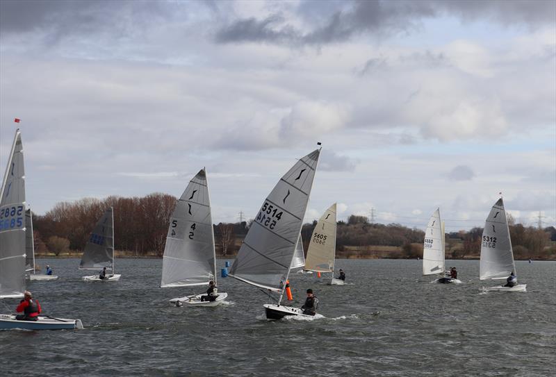 Solos at Shotwick Lake photo copyright Geoff Weir & Jon Critchley taken at Shotwick Lake Sailing and featuring the Solo class