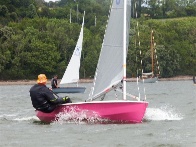 Shaun Welsh powering upwind during the Dittisham Solo Open photo copyright Will Loy taken at Dittisham Sailing Club and featuring the Solo class