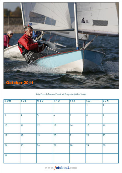 Who is Mr October in the fotoboat Solo calendar? photo copyright Mike Shaw / www.fotoboat.com taken at Draycote Water Sailing Club and featuring the Solo class