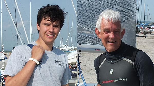 Solo National Championships day 4 winners, Stuart Godwin & Ray Collins photo copyright Gerald New / www.sailweb.co.uk taken at Hayling Island Sailing Club and featuring the Solo class