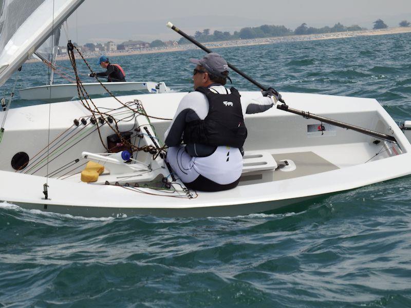 Chris Brown downwind in race 10 on day 5 at the Magic Marine National Solo Championship at Hayling Island - photo © Will Loy