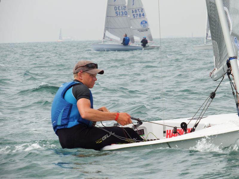 Pete Mitchell is third overall on day 5 at the Magic Marine National Solo Championship at Hayling Island photo copyright Will Loy taken at Hayling Island Sailing Club and featuring the Solo class