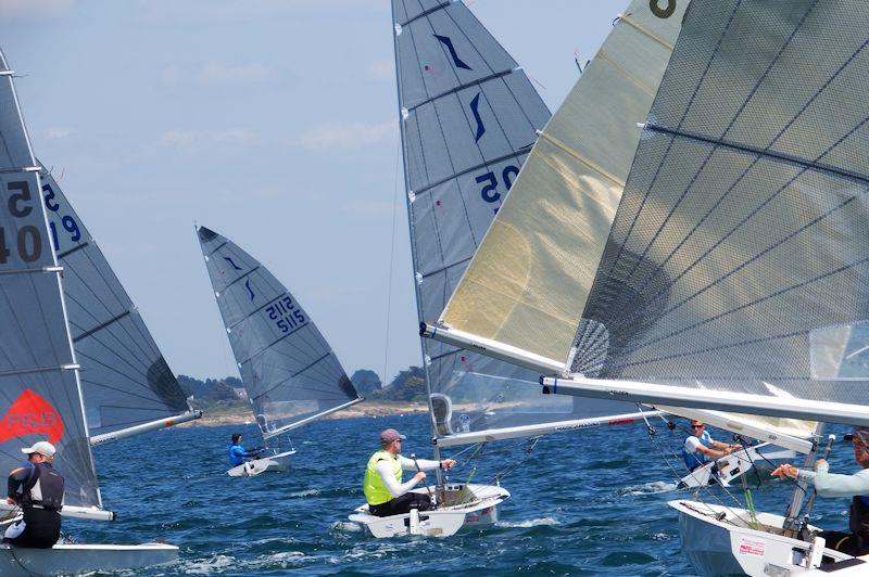 Charlie Cumbley goes to the left which costs him on day 4 of the Magic Marine Solo Nation's Cup in Carnac photo copyright Will Loy taken at Yacht Club de Carnac and featuring the Solo class