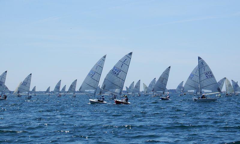 John Reeke leads Tim Law into the gate on day of the Magic Marine Solo Nation's Cup in Carnac photo copyright Will Loy taken at Yacht Club de Carnac and featuring the Solo class