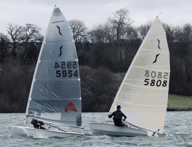 Davenport and MacCarthy did battle in races 1 & 2 during the Noble Marine Solo Winter Championship 2022 photo copyright Will Loy taken at Carsington Sailing Club and featuring the Solo class