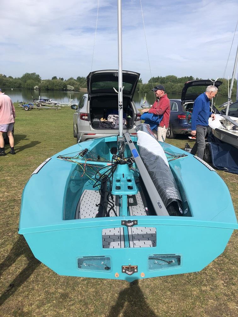 Simon Maskell's new boat at the Girton Solo Midland Area Open photo copyright Kev Hall taken at Girton Sailing Club and featuring the Solo class
