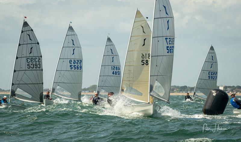 Windward mark action during the Seldén Solo Southern Area Championship and Tyler Trophy at HISC - photo © Peter Hickson