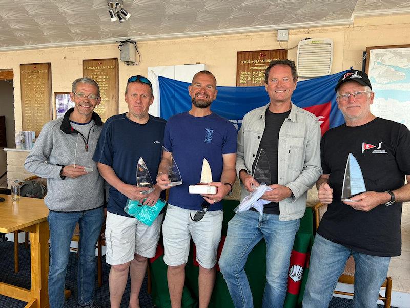 Prize winners in the Solo Class Vintage Championships at Leigh-on-Sea photo copyright Colin Walker taken at Leigh-on-Sea Sailing Club and featuring the Solo class