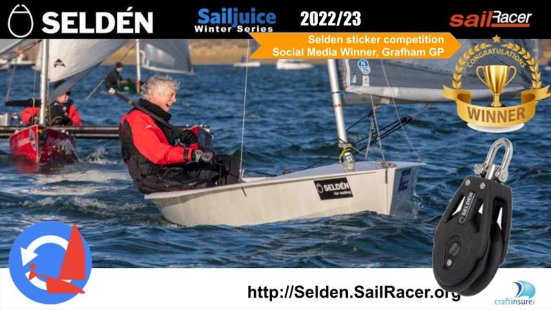 Selden Sailjuice Winter Series Grafham Grand Prix Social Media Winner photo copyright Tim Olin / www.olinphoto.co.uk taken at Grafham Water Sailing Club and featuring the Solo class
