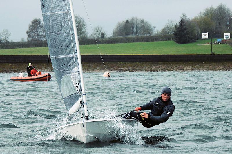 Junior Harry Lucas looking hungry - Noble Marine Solo Winter Championship at Northampton photo copyright Will Loy taken at Northampton Sailing Club and featuring the Solo class