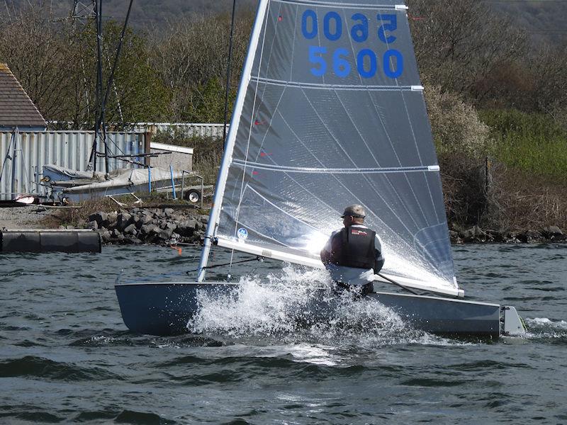Dave Mitchell blasts down to the bottom mark during the Solo Welsh Championship photo copyright Will Loy taken at Tata Steel Sailing Club and featuring the Solo class