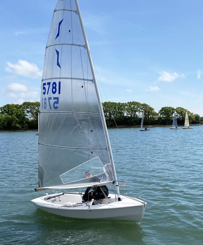 Alex Butler (HISC) wins the Dell Quay SC Solo Open photo copyright Tim Boon taken at Dell Quay Sailing Club and featuring the Solo class