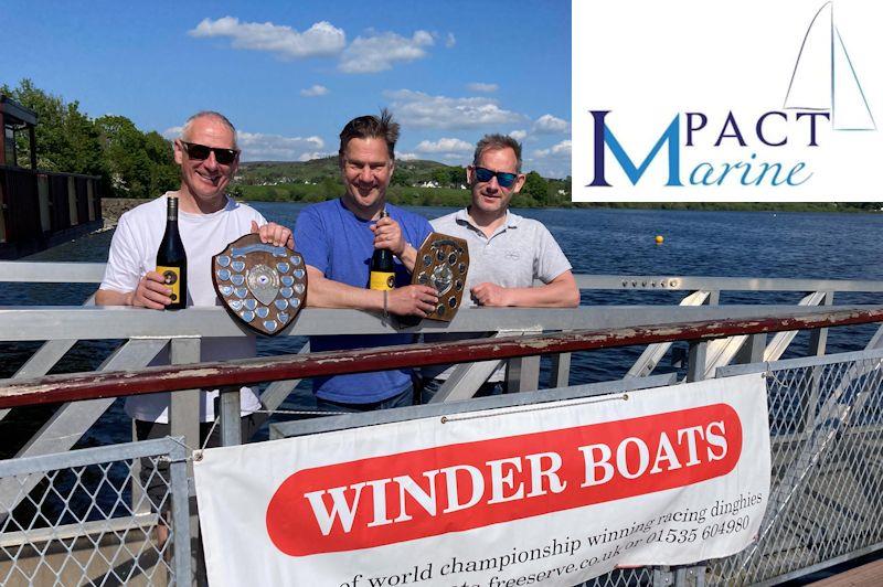 (L-R) Innes Armstrong 2nd, Martin Honnor 1st, Steve Denison 3rd - Solo class Northern Series at Burwain photo copyright Justine Davenport taken at Burwain Sailing Club and featuring the Solo class