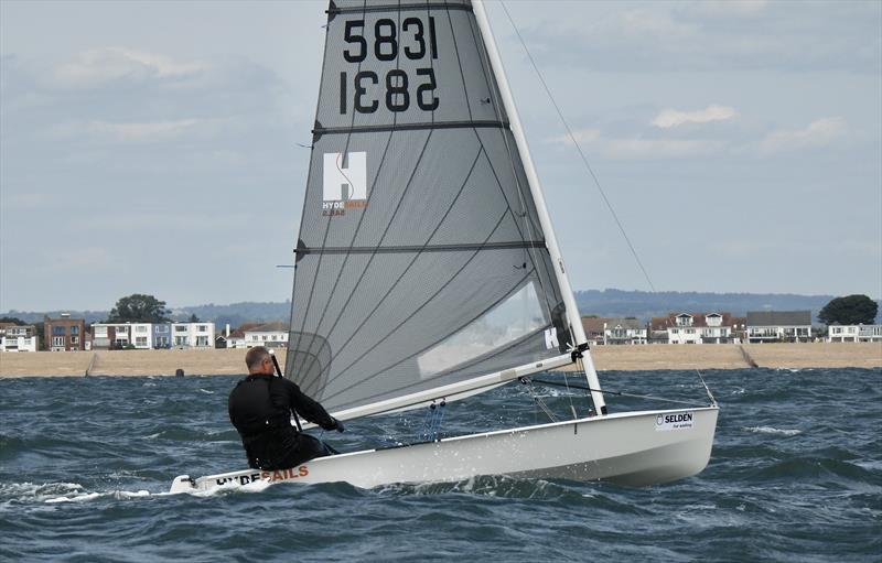 Richard Lovering at full bore in the Hyde Sails/Selden D  Winder 2 at the Selden Solo Nationals at Hayling Island - photo © Will Loy