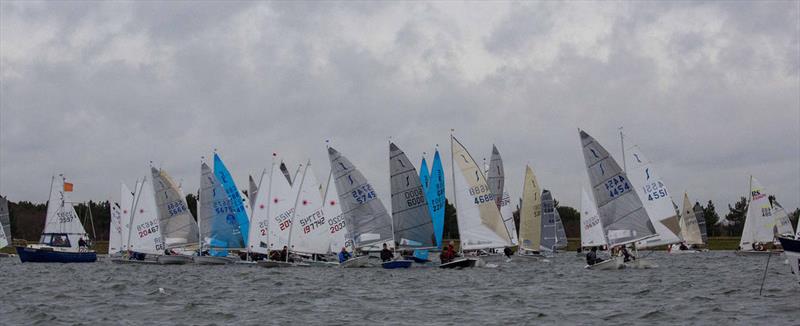 Solos and ILCA 6 start during the 2019 Bloody Mary photo copyright Tim Olin / www.olinphoto.co.uk taken at Queen Mary Sailing Club and featuring the Solo class