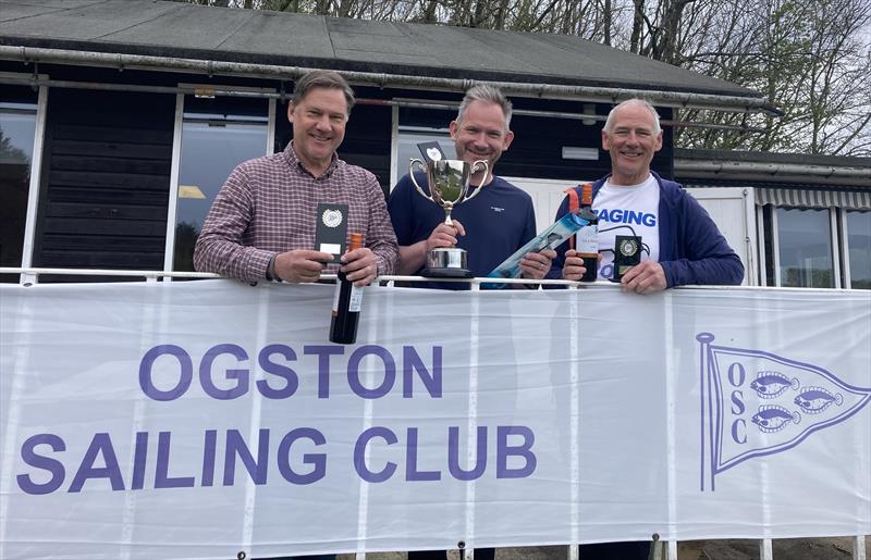 Ogston Solo Open (l-r) Martin Honnor 2nd, Stephen Denison 1st, Innes Armstrong 3rd - photo © Justine Davenport