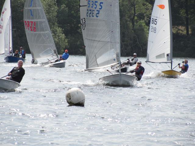 Heading for the leeward mark during the Border Counties Midweek Sailing Series at Shropshire Sailing Club - photo © Brian Herring