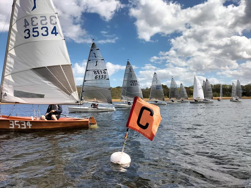 Start of Race 3 at the Committee Boat End during the Solo Eastern Area Open at Rollesby Broad - photo © Ellie Edwards
