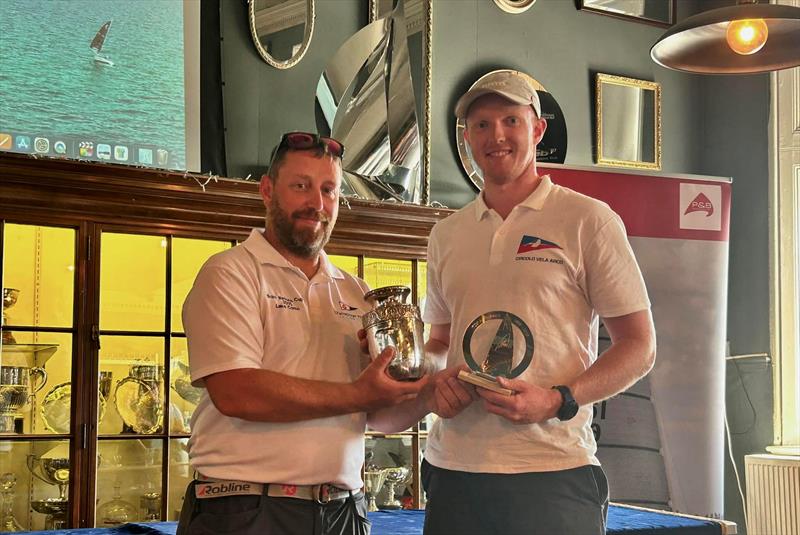 New class President Paul Davis hands out the booty to overall winner Oliver Davenport - P&B Solo National Championship at Royal Torbay - photo © Will Loy