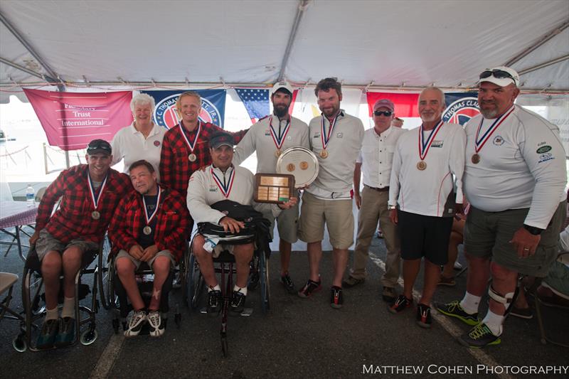 Sonar class prize winners at the Clagett Regatta photo copyright Matthew Cohen / Clagett Regatta taken at Sail Newport and featuring the Sonar class