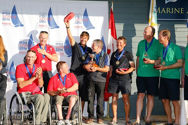 IFDS Worlds 2014 Sonar medalists photo copyright Tim Wilkes / www.timwilkes.com taken at Royal Nova Scotia Yacht Squadron and featuring the Sonar class