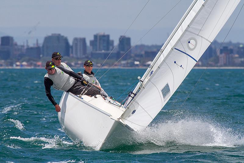 Silver for Colin Harris, Jonathan Harris & Russell Boaden at the Para World Sailing Championships photo copyright Teri Dodds taken at Royal Yacht Club of Victoria and featuring the Sonar class