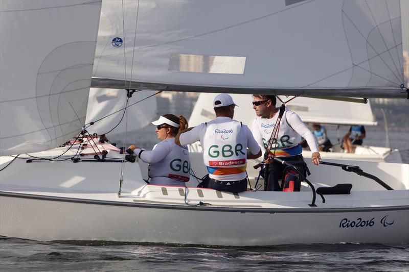 Robertson, Stodel, Thomas on day 2 of the Rio 2016 Paralympic Sailing Competition - photo © Richard Langdon / British Sailing Team