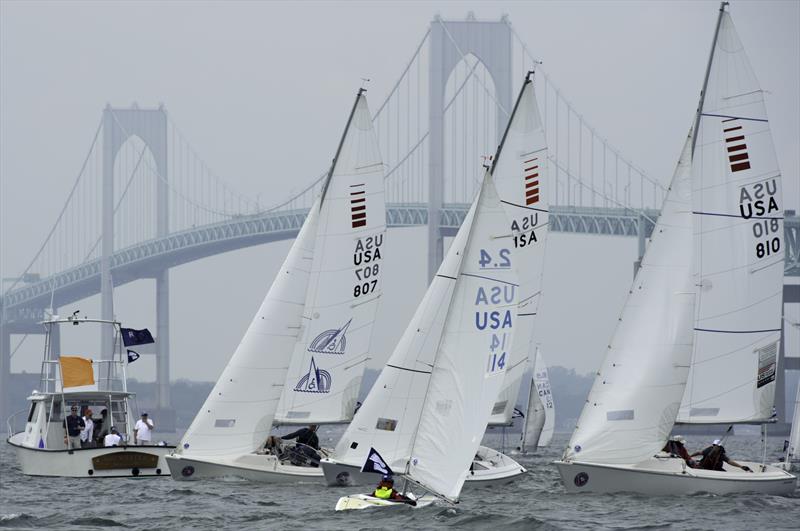 Sonar startline at the 15th Clagett photo copyright Ro Fernandez taken at Sail Newport and featuring the Sonar class