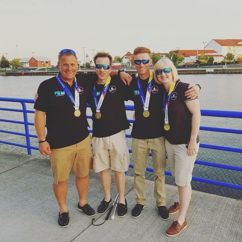 Great Britain win the 2017 Blind Fleet Racing World Championship photo copyright Blind Sailing taken at Sheboygan Yacht Club and featuring the Sonar class