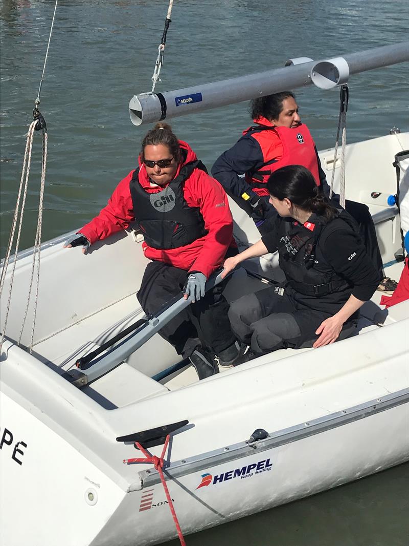 Blind Sailing practicing in Cowes ahead of the Worlds photo copyright Blind Sailing taken at  and featuring the Sonar class