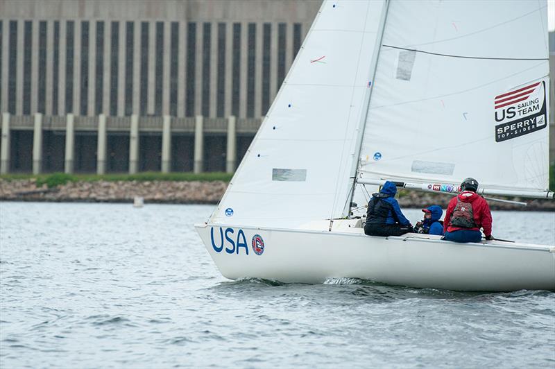 Rick Doerr, Dawn Hart and Charles McClure in the Sonar class day 1 - 17th C. Thomas Clagett, Jr. Memorial Clinic and Regatta - photo © Ro Fernandez