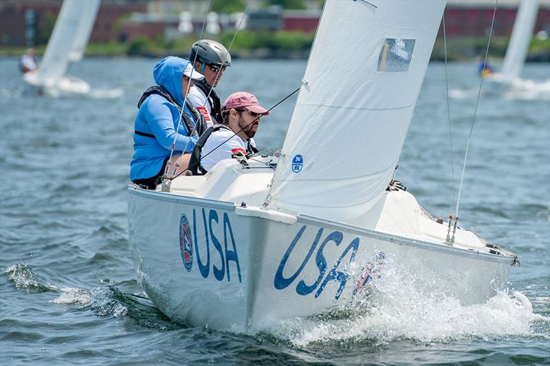 Sonar leaders Rick Doerr, Dawn Hart and Charles McClure - 17th C. Thomas Clagett, Jr. Memorial Clinic and Regatta 2019 photo copyright Ro Fernandez taken at  and featuring the Sonar class