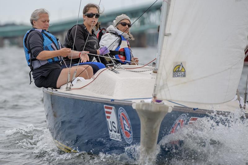 Sonar class leaders Sarah Everhart Skeels, Pauline Dowell, Emma Montgomery Clagett Regatta - U.S. Para Sailing Championships photo copyright Clagett Regatta - Andes Visual taken at  and featuring the Sonar class