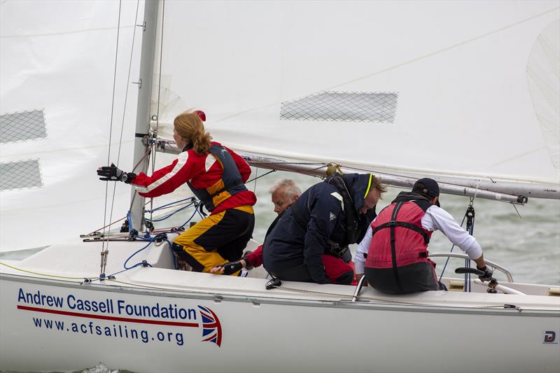 Sonar class at Cowes Week - Day 4 photo copyright Martin Augustus / www.sailingimages.co.uk taken at Cowes Combined Clubs and featuring the Sonar class