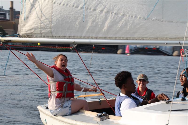 Racecourse action at the Special Olympics of Massachusetts Sailing Regatta photo copyright Community Boating Inc. taken at Boston Yacht Club and featuring the Sonar class