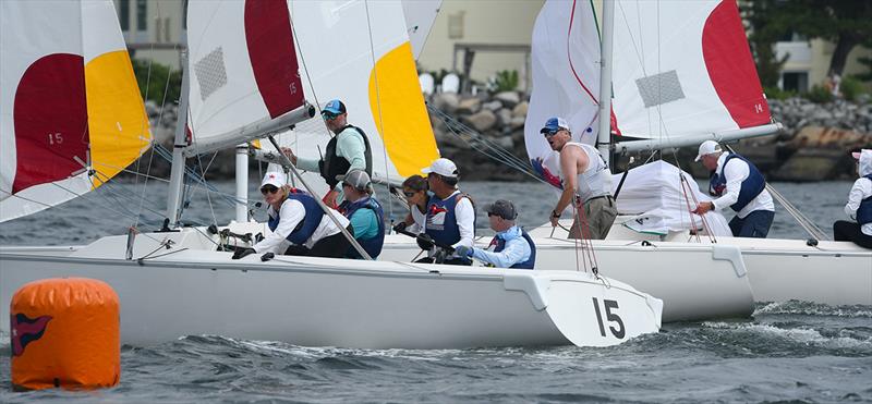 New York Yacht Club Invitational Team Race Regatta for the Commodore George R. Hinman Masters Trophy photo copyright Stuart Streuli / New York Yacht Club taken at New York Yacht Club and featuring the Sonar class