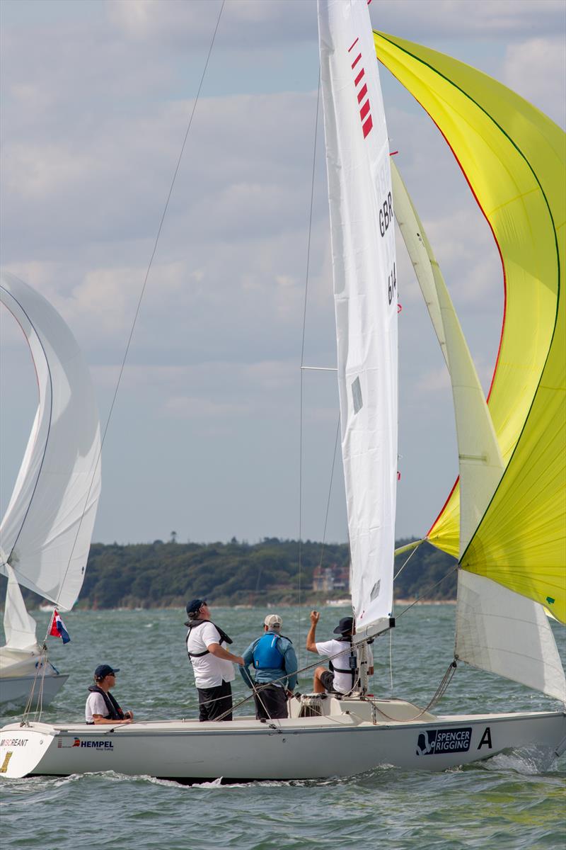 Sonar fleet on Day 1 at North Sails Cowes Week photo copyright Martin Augustus / www.sailingimages.co.uk taken at Cowes Combined Clubs and featuring the Sonar class