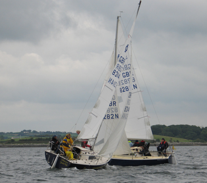 Action from the Sonata nationals on Strangford Lough photo copyright Philip Gas taken at Strangford Lough Yacht Club and featuring the Sonata class