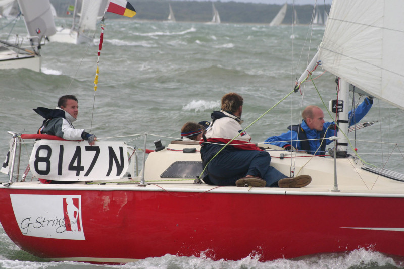 Racing continues in great winds at Skandia Cowes Week photo copyright Martin Augustus / www.sailingimages.co.uk taken at  and featuring the Sonata class