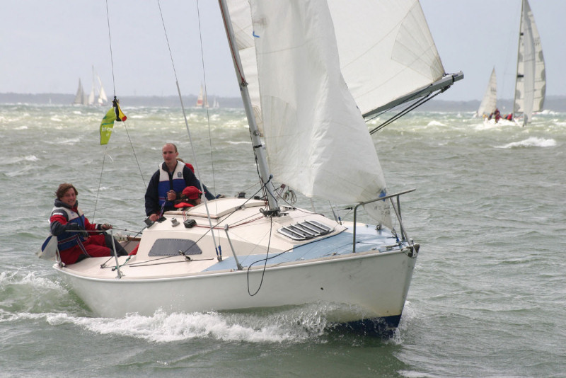 Racing continues in great winds at Skandia Cowes Week photo copyright Martin Augustus / www.sailingimages.co.uk taken at  and featuring the Sonata class