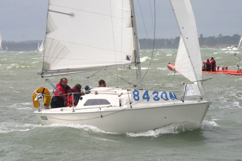 Racing continues in great winds at Skandia Cowes Week photo copyright Martin Augustus / www.sailingimages.co.uk taken at  and featuring the Sonata class