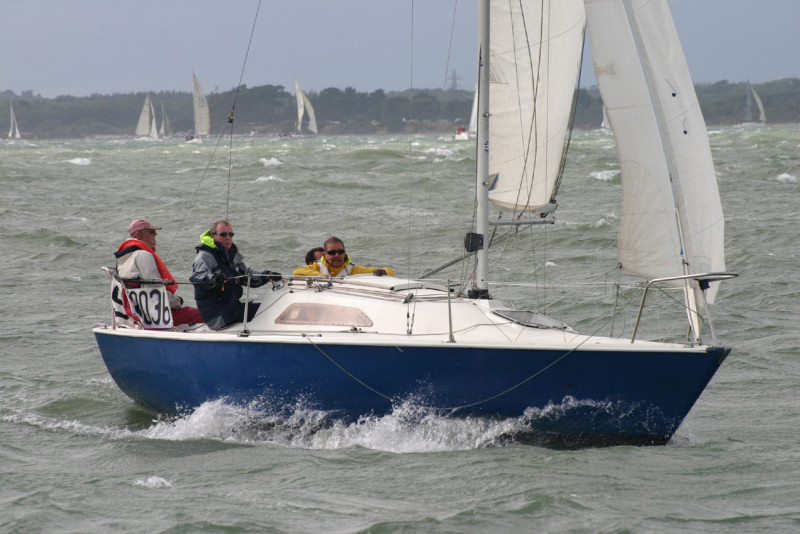 Racing continues in great winds at Skandia Cowes Week photo copyright Martin Augustus / www.sailingimages.co.uk taken at  and featuring the Sonata class