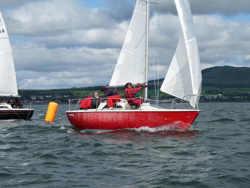Helensburgh boat 'Scruples' sailed by Chris Tait and his crew will be hoping for success at the Sonata nationals photo copyright Peter Booth taken at Helensburgh Sailing Club and featuring the Sonata class