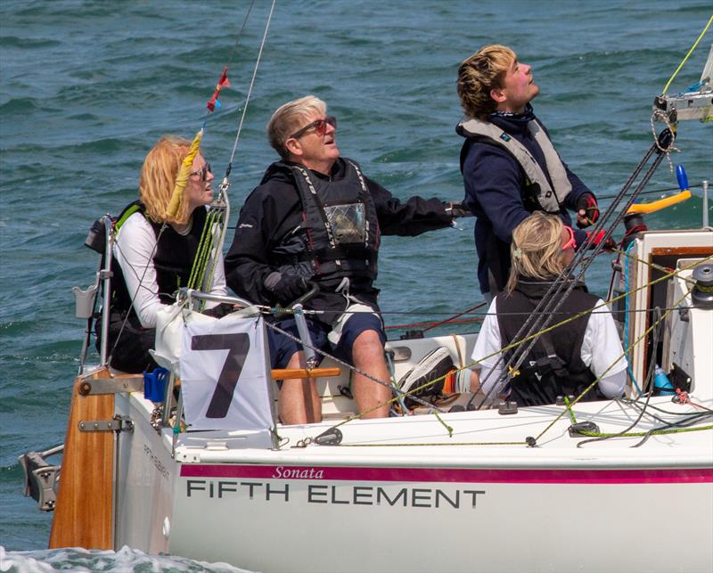 IRC 7 fleet on Day 4 of Cowes Week 2025 photo copyright Martin Augustus / www.sailingimages.co.uk taken at Cowes Combined Clubs and featuring the Sonata class