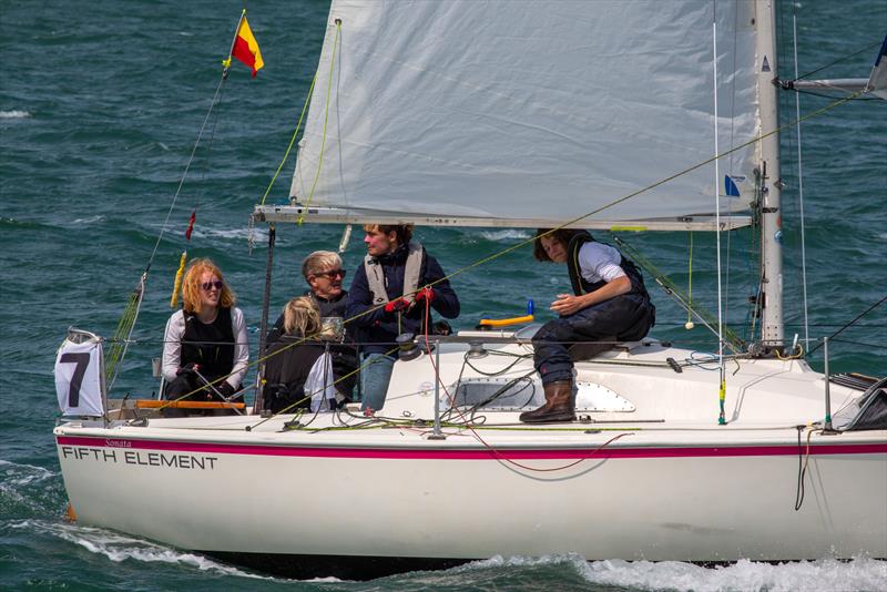 IRC 7 fleet on Day 4 of Cowes Week 2025 photo copyright Martin Augustus / www.sailingimages.co.uk taken at Cowes Combined Clubs and featuring the Sonata class