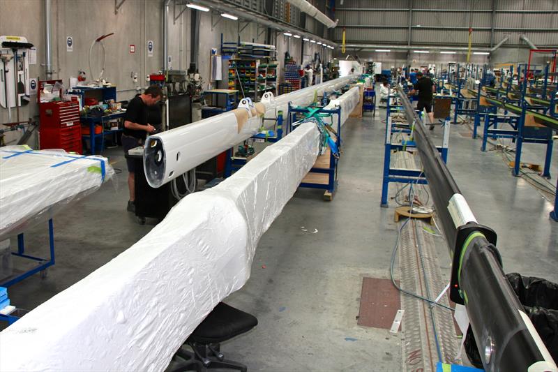 Building a batch of ten 52 Super Series masts, at Southern Spars, November 30, 2017 - photo © Richard Gladwell