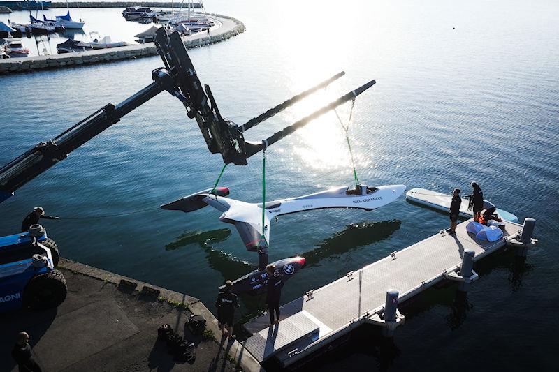 SP80 hits the water for the first time on Lake Geneva, Switzerland photo copyright Guillaume Fischer taken at  and featuring the SP80 class