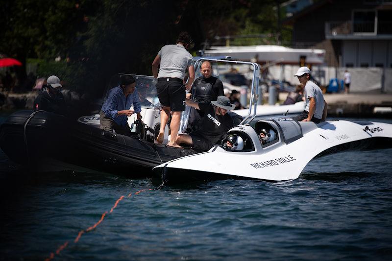 SP80 hits the water for the first time on Lake Geneva, Switzerland photo copyright Guillaume Fischer taken at  and featuring the SP80 class