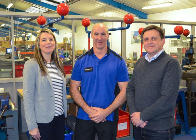 (l-r) Spinlock's Operations Director Caroline Senior, Andy Ormiston and CEO Chris Hill - photo © Spinlock