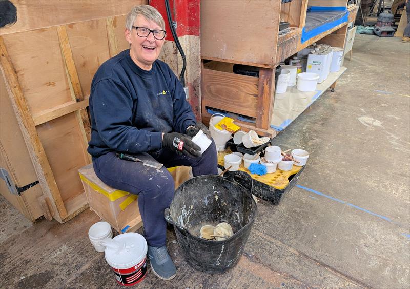 Mixing pots for resin are cleaned and reused - photo © Mark Jardine